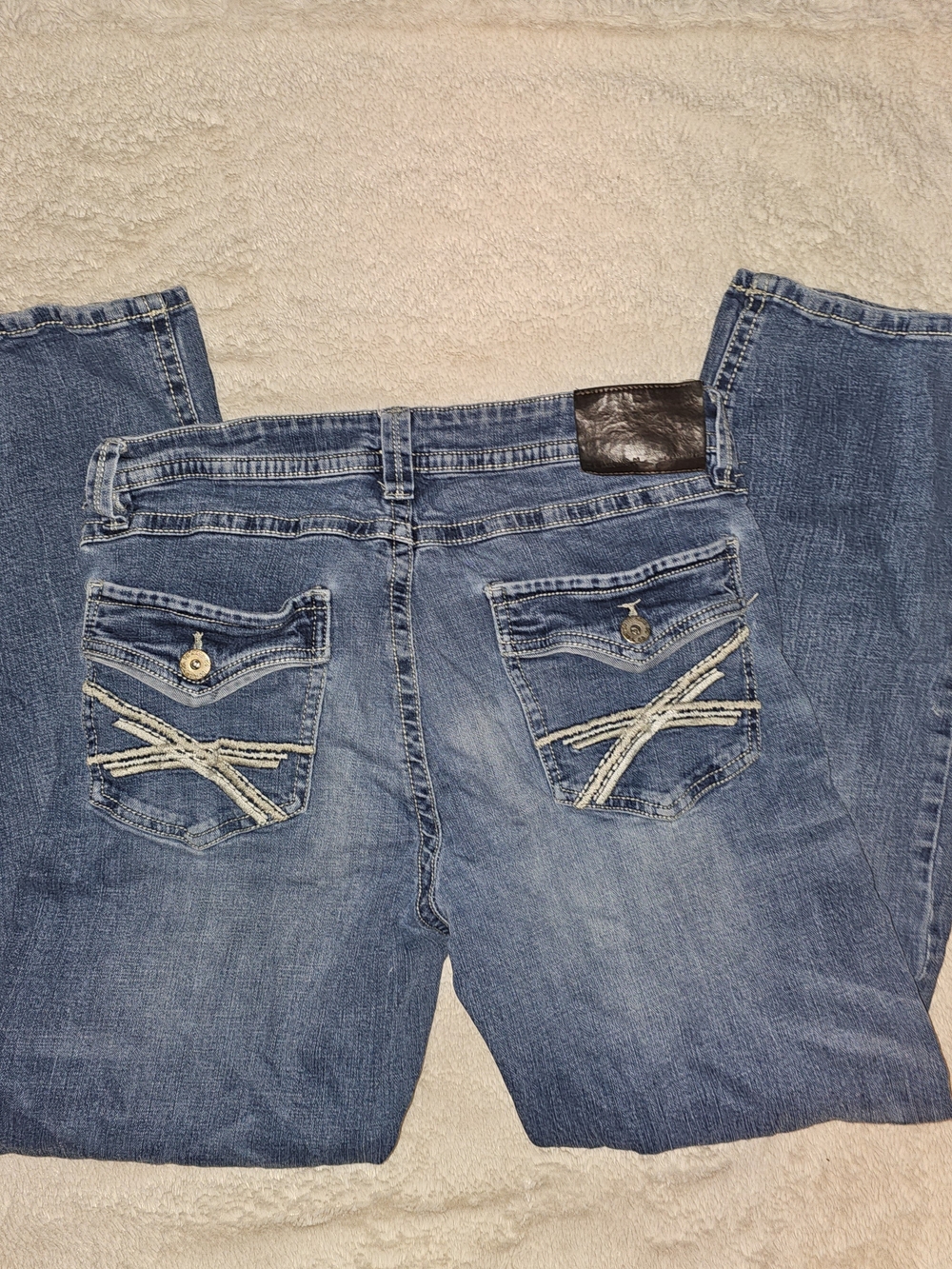 TK Axel Men's Bootcut Jeans Size 34x32 Medium Wash Denim with Flap Pockets